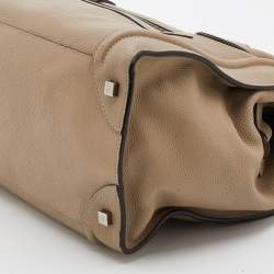 Pre Owned Celine Beige Leather Mini Luggage Tote