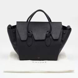 Pre Owned Celine Black Grained Leather Mini Tie Tote