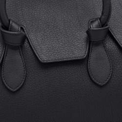 Pre Owned Celine Black Grained Leather Mini Tie Tote