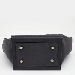 Pre Owned Celine Black Grained Leather Mini Tie Tote