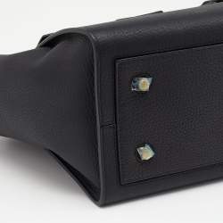 Pre Owned Celine Black Grained Leather Mini Tie Tote