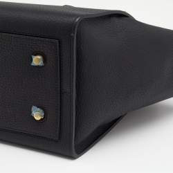 Pre Owned Celine Black Grained Leather Mini Tie Tote