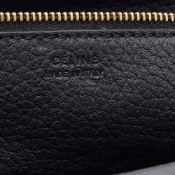Pre Owned Celine Black Grained Leather Mini Tie Tote