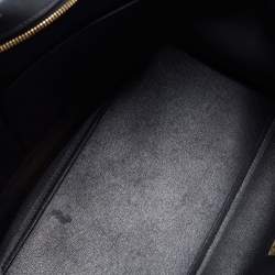 Pre Owned Celine Black Croc Embossed, Leather and Suede Medium Trapeze Bag