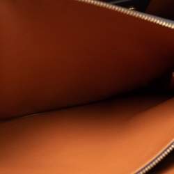 Pre Owned Celine Navy Blue/Tan Brown Leather Boxy Tote