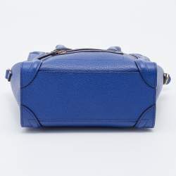 Pre Owned Céline Blue Leather Nano Luggage Tote