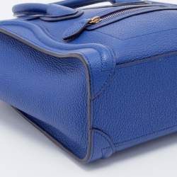 Pre Owned Céline Blue Leather Nano Luggage Tote