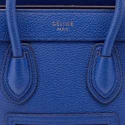 Pre Owned Céline Blue Leather Nano Luggage Tote