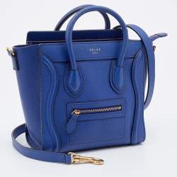 Pre Owned Céline Blue Leather Nano Luggage Tote