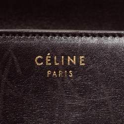 Pre Owned Celine Brown Leopard Print Leather and Calfhair Medium Classic Box Shoulder Bag