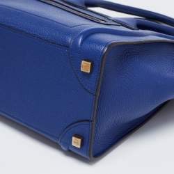Pre Owned Celine Blue Leather Micro Luggage Tote