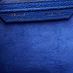 Pre Owned Celine Blue Leather Micro Luggage Tote