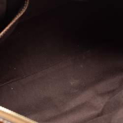 Pre Owned Celine Brown Canvas and Leather Zip Satchel