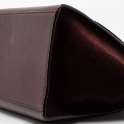 Pre Owned Celine Burgundy Leather and Suede Medium Trapeze Bag