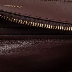 Pre Owned Celine Burgundy Leather and Suede Medium Trapeze Bag