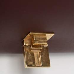 Pre Owned Celine Burgundy Leather and Suede Medium Trapeze Bag