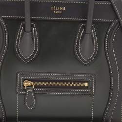 Pre Owned Celine Tri-Color Leather Nano Luggage Tote
