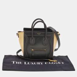 Pre Owned Celine Tri-Color Leather Nano Luggage Tote