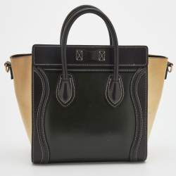 Pre Owned Celine Tri-Color Leather Nano Luggage Tote