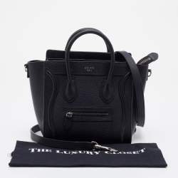 Pre Owned حقيبة يد سيلين نانو لاغيدج جلد سوداء 