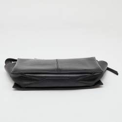 Celine Black Leather Trifold Chain Clutch