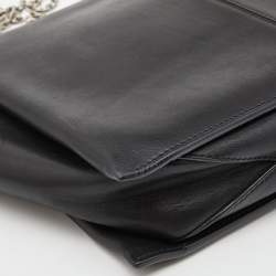 Celine Black Leather Trifold Chain Clutch