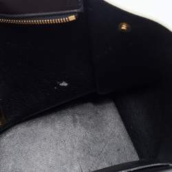 Pre Owned Celine Tri Color Leather and Python Mini Trapeze Top Handle Bag