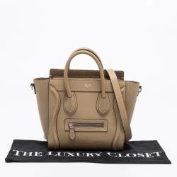 Pre Owned Céline Beige Leather Nano Luggage Tote