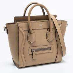 Pre Owned Céline Beige Leather Nano Luggage Tote