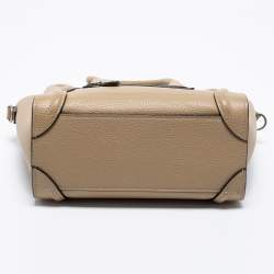 Pre Owned Céline Beige Leather Nano Luggage Tote
