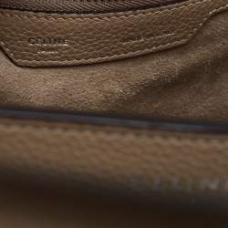 Pre Owned Celine Beige Leather Micro Luggage Tote