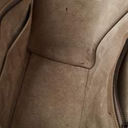 Pre Owned Celine Beige Leather Micro Luggage Tote