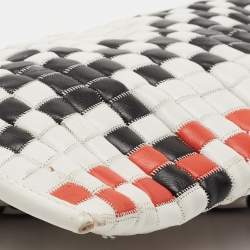 Pre Owned Celine Tricolour Checkered Leather Berlingot Clutch