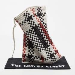 Pre Owned Celine Tricolour Checkered Leather Berlingot Clutch