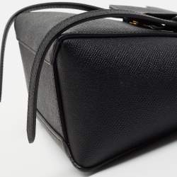 Pre Owned Celine Black Leather Nano Belt Top Handle Bag