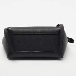 Pre Owned Celine Black Leather Nano Belt Top Handle Bag