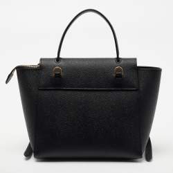 Pre Owned Celine Black Leather Nano Belt Top Handle Bag