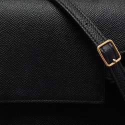 Pre Owned Celine Black Leather Nano Belt Top Handle Bag