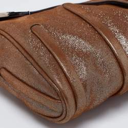 Pre Owned Celine Brown Glitter Chain Flap Shoulder Bag