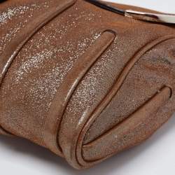 Pre Owned Celine Brown Glitter Chain Flap Shoulder Bag