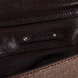 Pre Owned Celine Brown Glitter Chain Flap Shoulder Bag