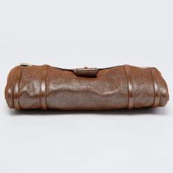 Pre Owned Celine Brown Glitter Chain Flap Shoulder Bag