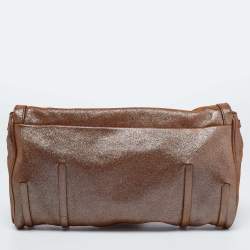 Pre Owned Celine Brown Glitter Chain Flap Shoulder Bag