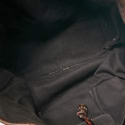 Celine Brown Macadam Suede And Croc Embossed Leather Bittersweet Hobo 