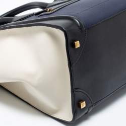 Pre Owned Celine Tri Color Leather Mini Luggage Tote