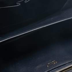 Pre Owned Celine Navy Blue Python Medium Classic Box Shoulder Bag