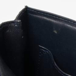 Pre Owned Celine Navy Blue Python Medium Classic Box Shoulder Bag