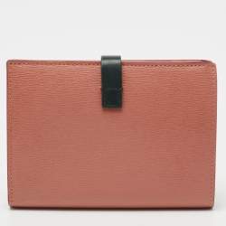 Pre Owned Celine Pink/Green Large Multifunction Strap Wallet