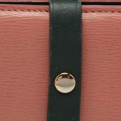 Pre Owned Celine Pink/Green Large Multifunction Strap Wallet