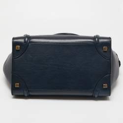 Pre Owned حقيبة يد توتس سيلين ميني لاغيديغ جلد أزرق كحلي